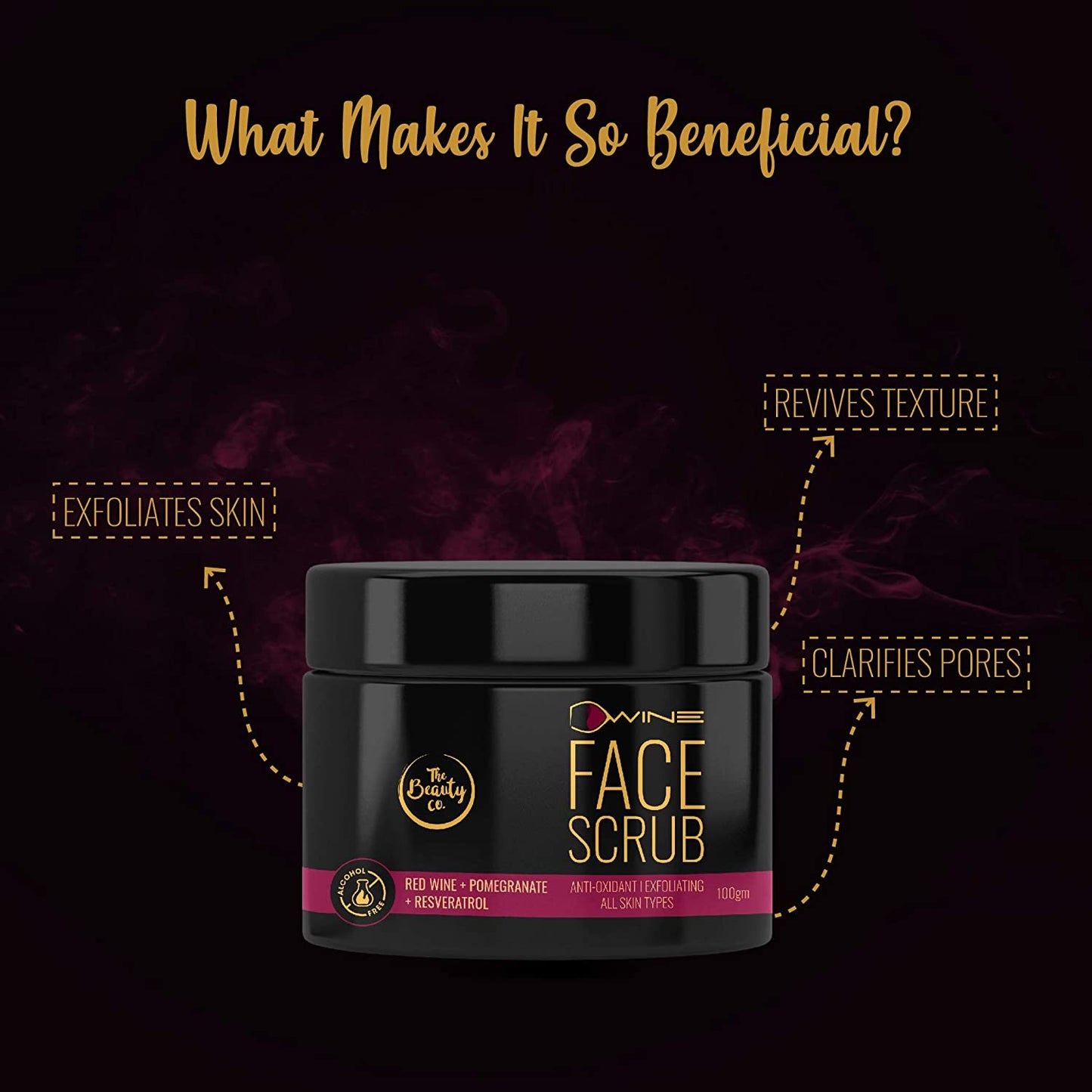 The Beauty Co. D'Wine Face Scrub (100gm) | Made In India