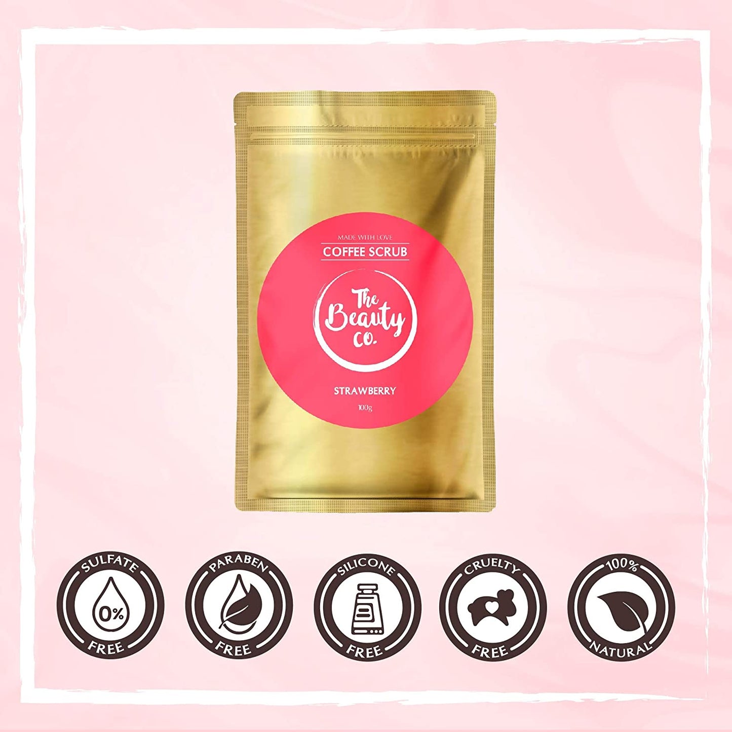 Strawberry Coffee Scrub For Face & Body, 100 gm