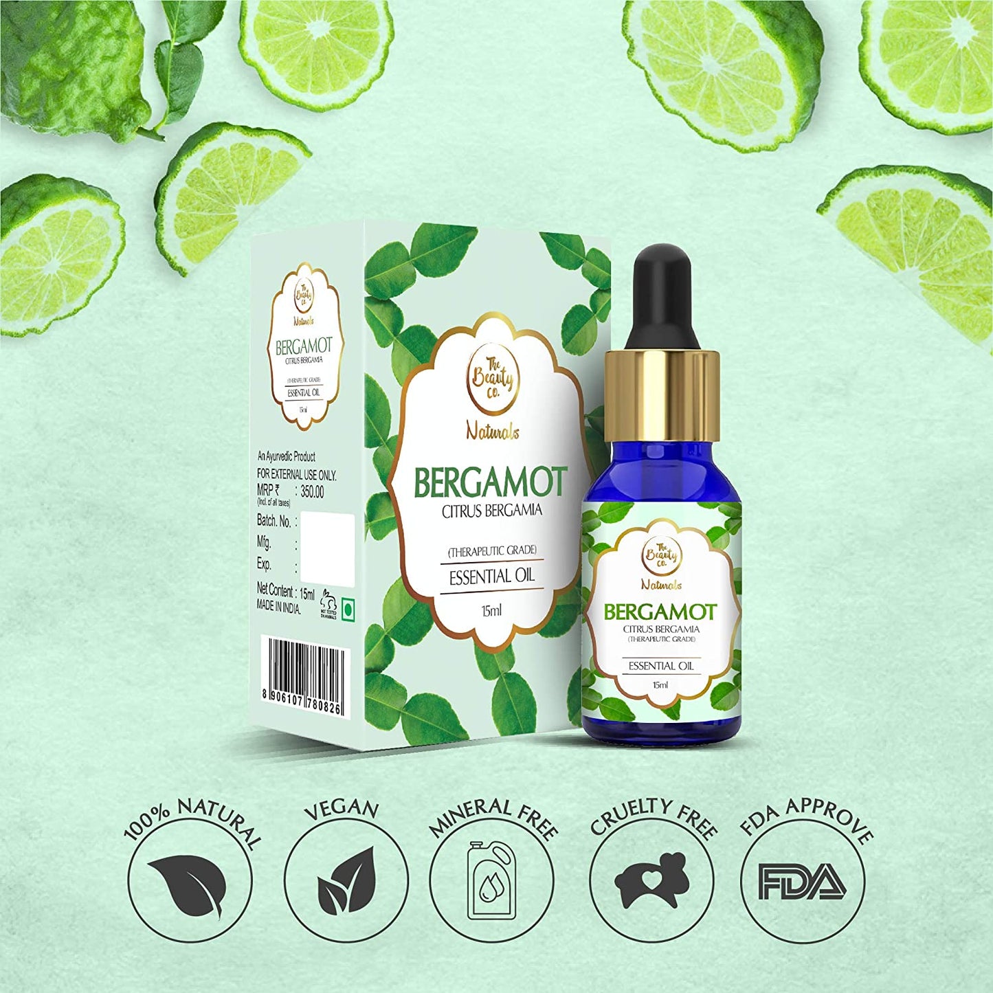 The Beauty Co. Bergamot Essential Oil | 100% Pure | 15ml