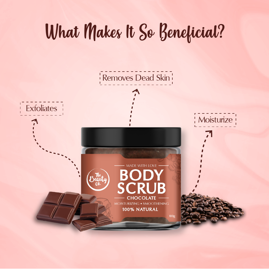 Chocolate & Coffee Body Scrub For Detanning | 100 gm | To be expired in 1 months.
