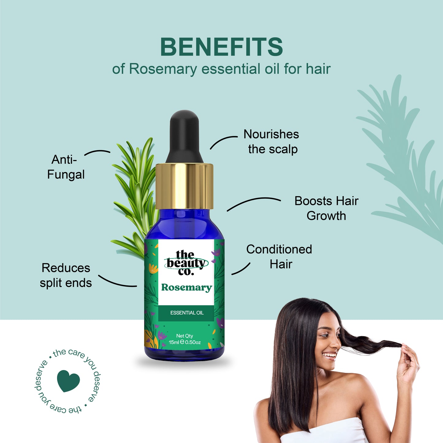 Rosemary Essential Oil for Hair Growth and Acne Control | 15 ml