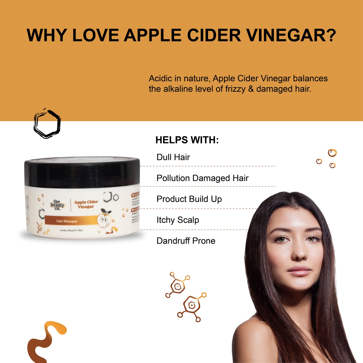 Apple Cider Vinegar Hair Mask, 200 g
