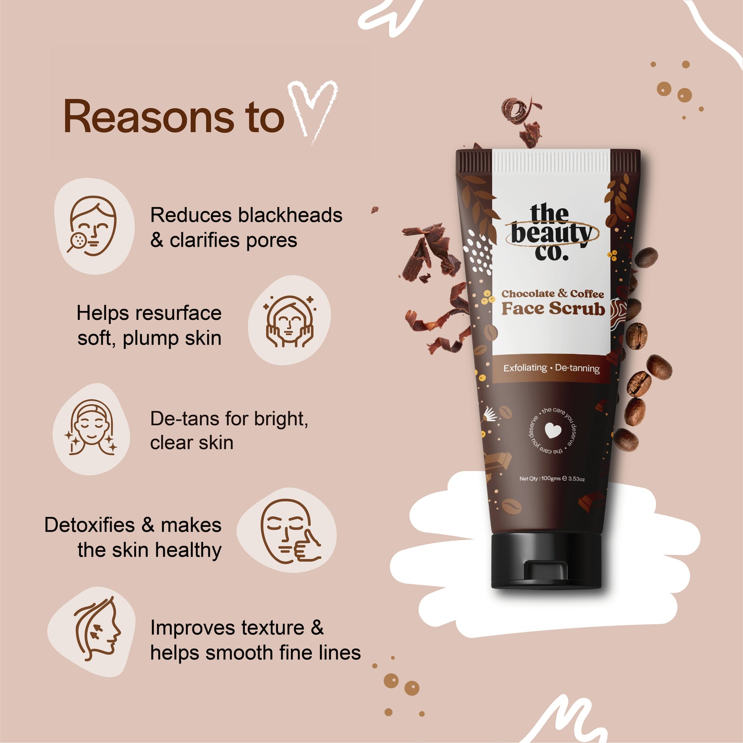 Chocolate & Coffee Face Scrub With Robusta Coffee | 100gm