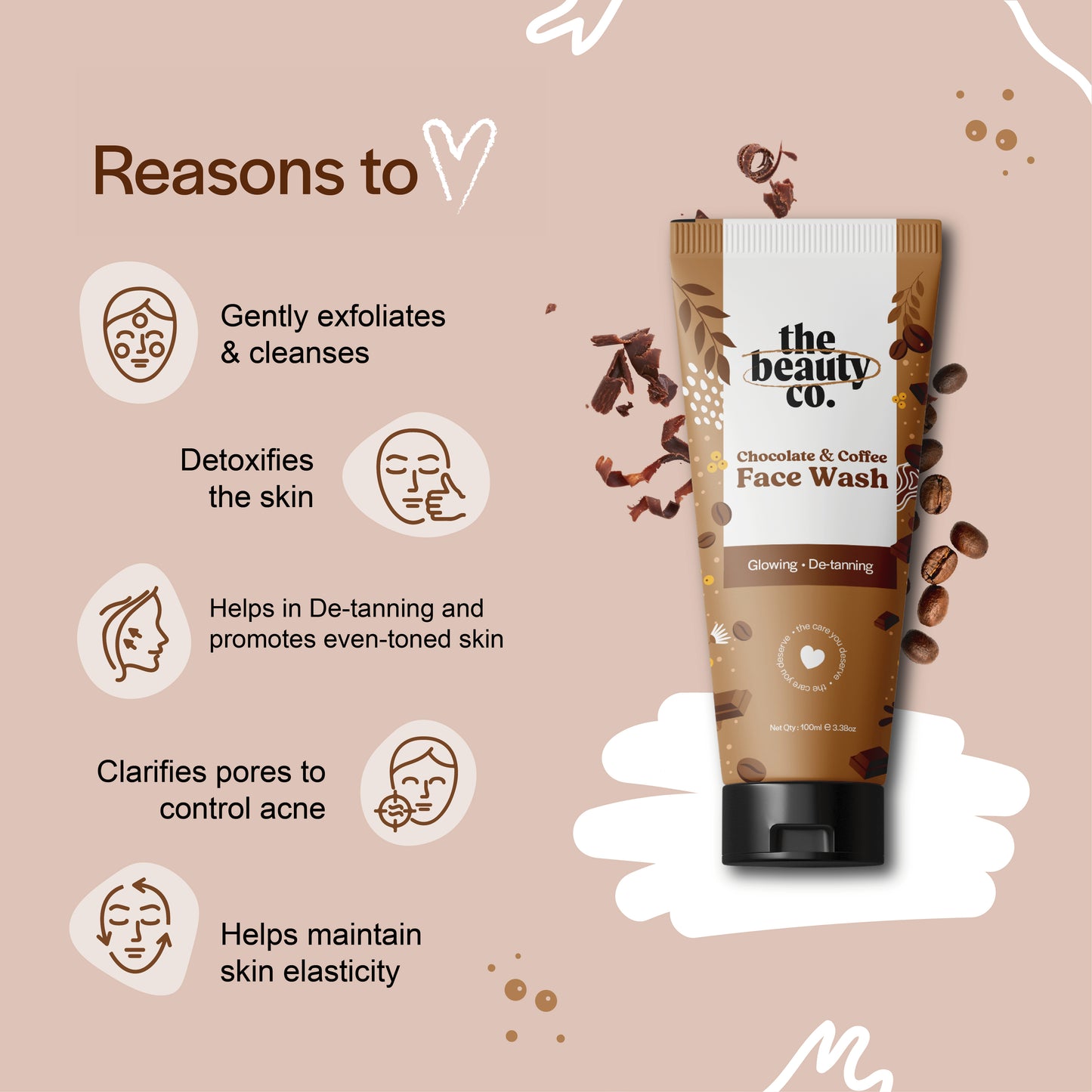 Chocolate & Coffee Face Wash With AHA & BHA | 100 ml