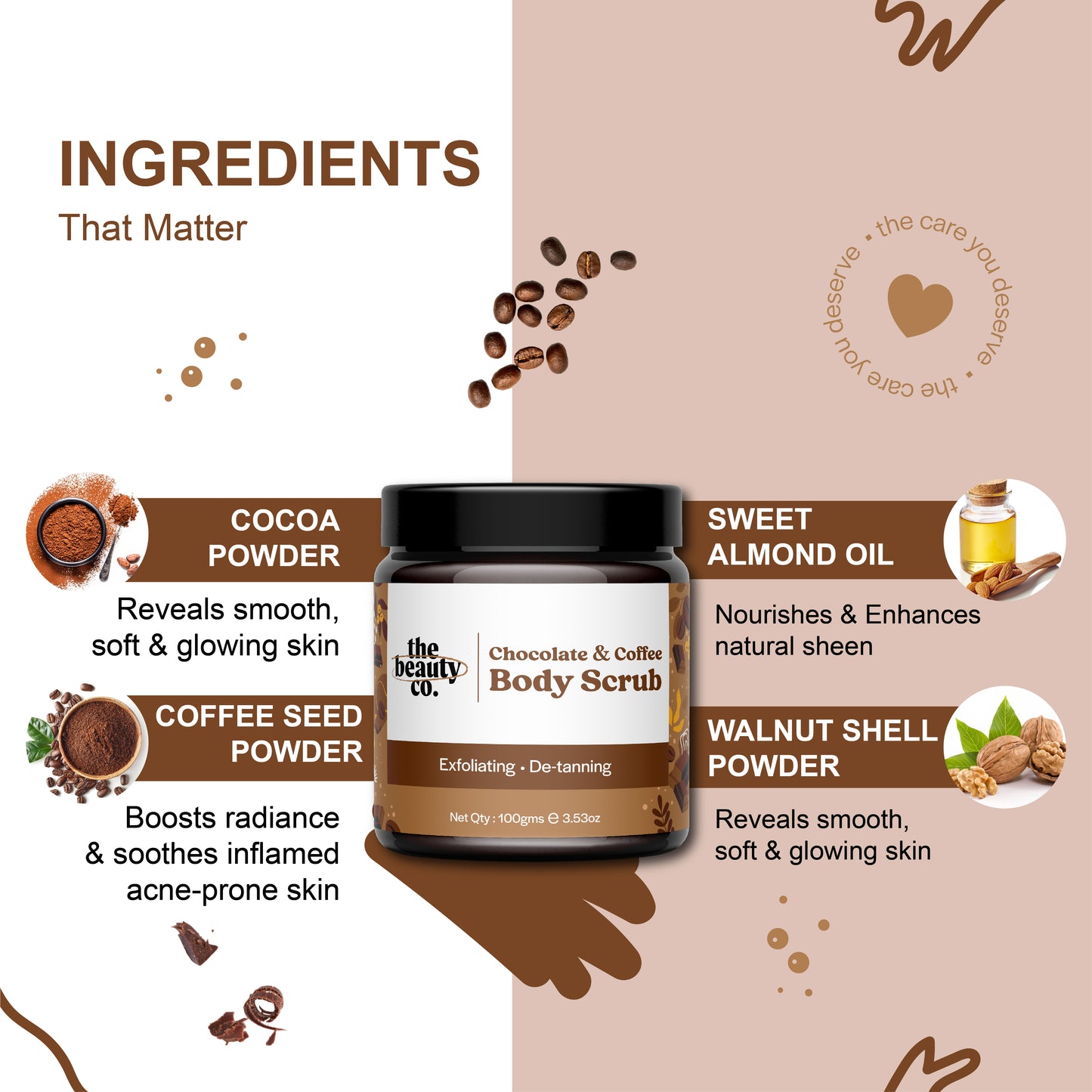 Chocolate & Coffee Body Scrub For Detanning | 100 gm