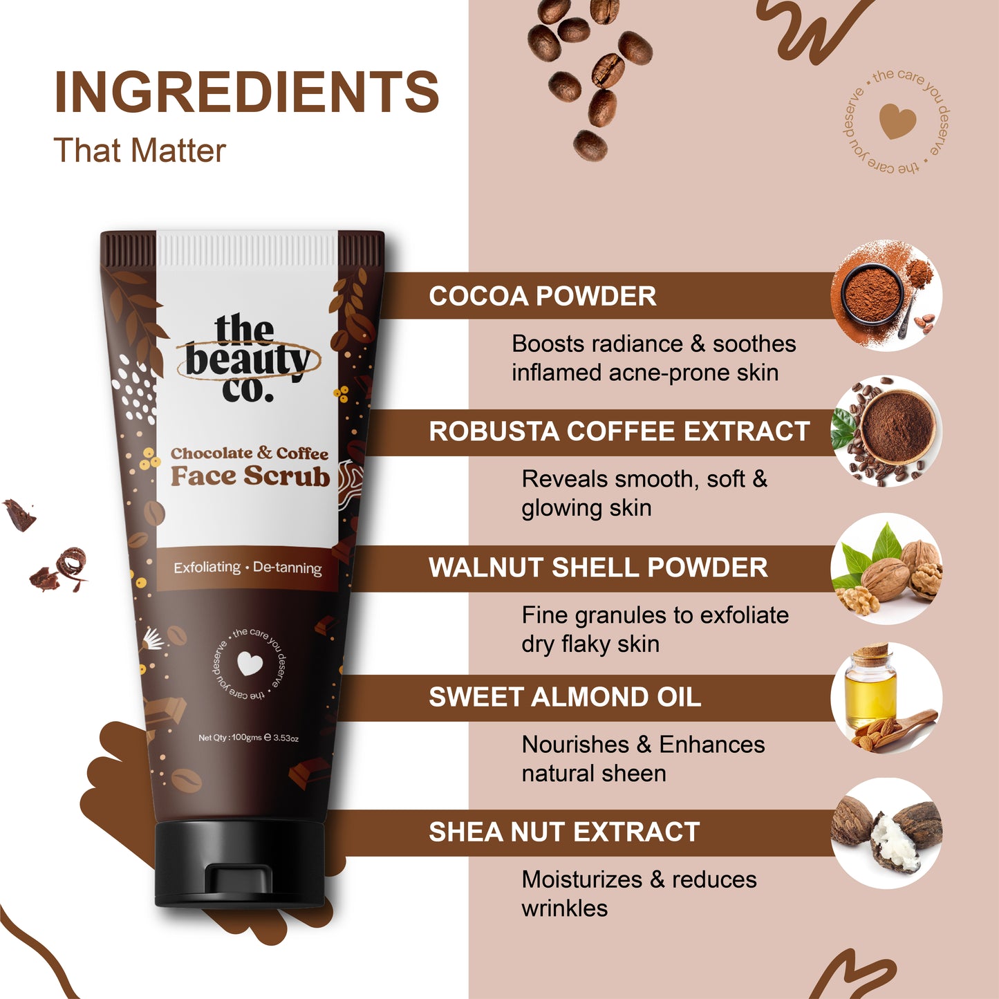 Chocolate & Coffee Face Scrub With Robusta Coffee | 100gm