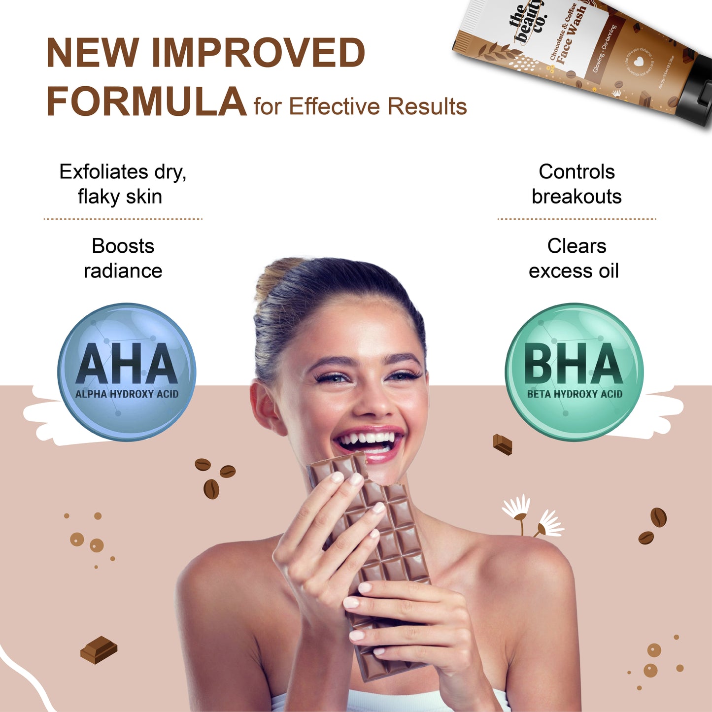 Chocolate & Coffee Face Wash With AHA & BHA | 100 ml