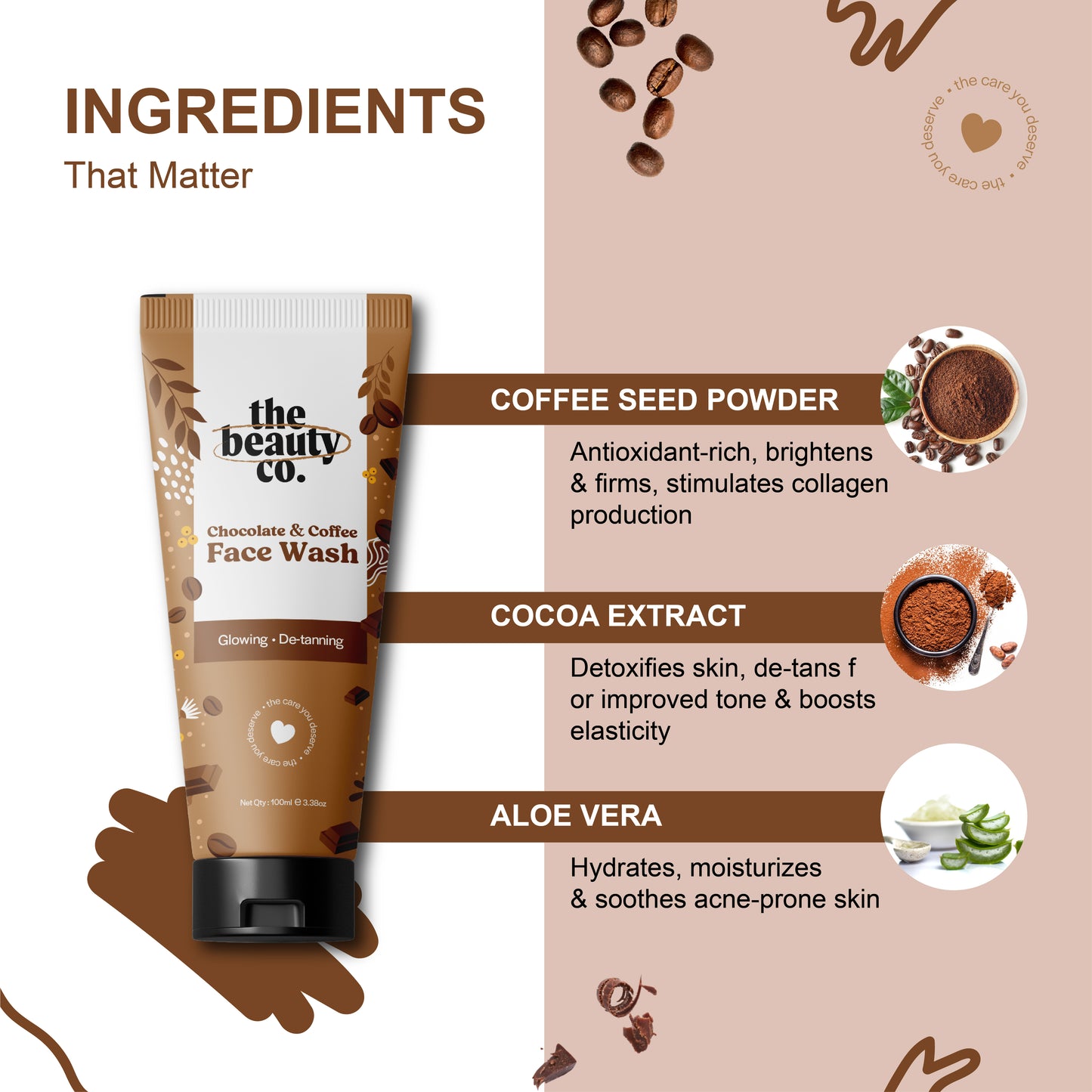 Chocolate & Coffee Face Wash With AHA & BHA | 100 ml