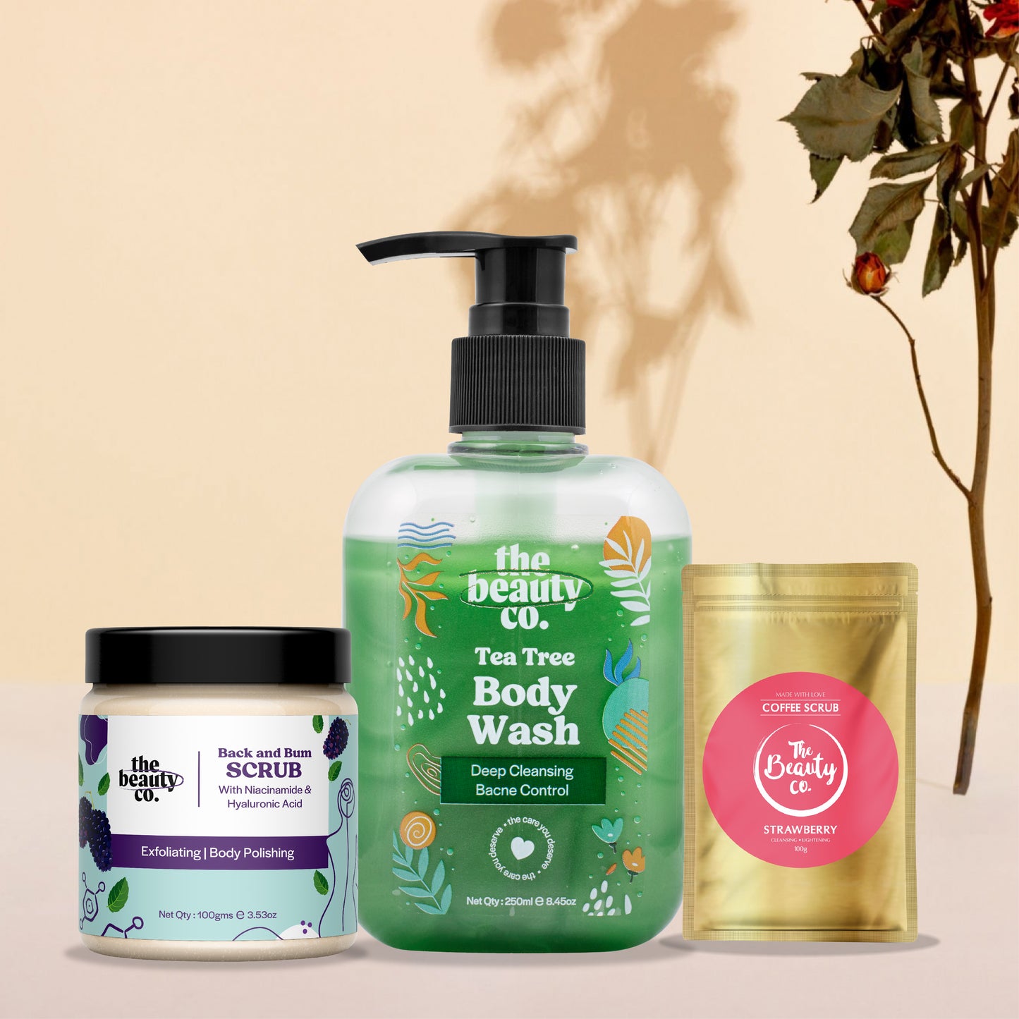 Bacne Essential Bundle(Body Wash & Back Scrub) + Strawberry Scrub